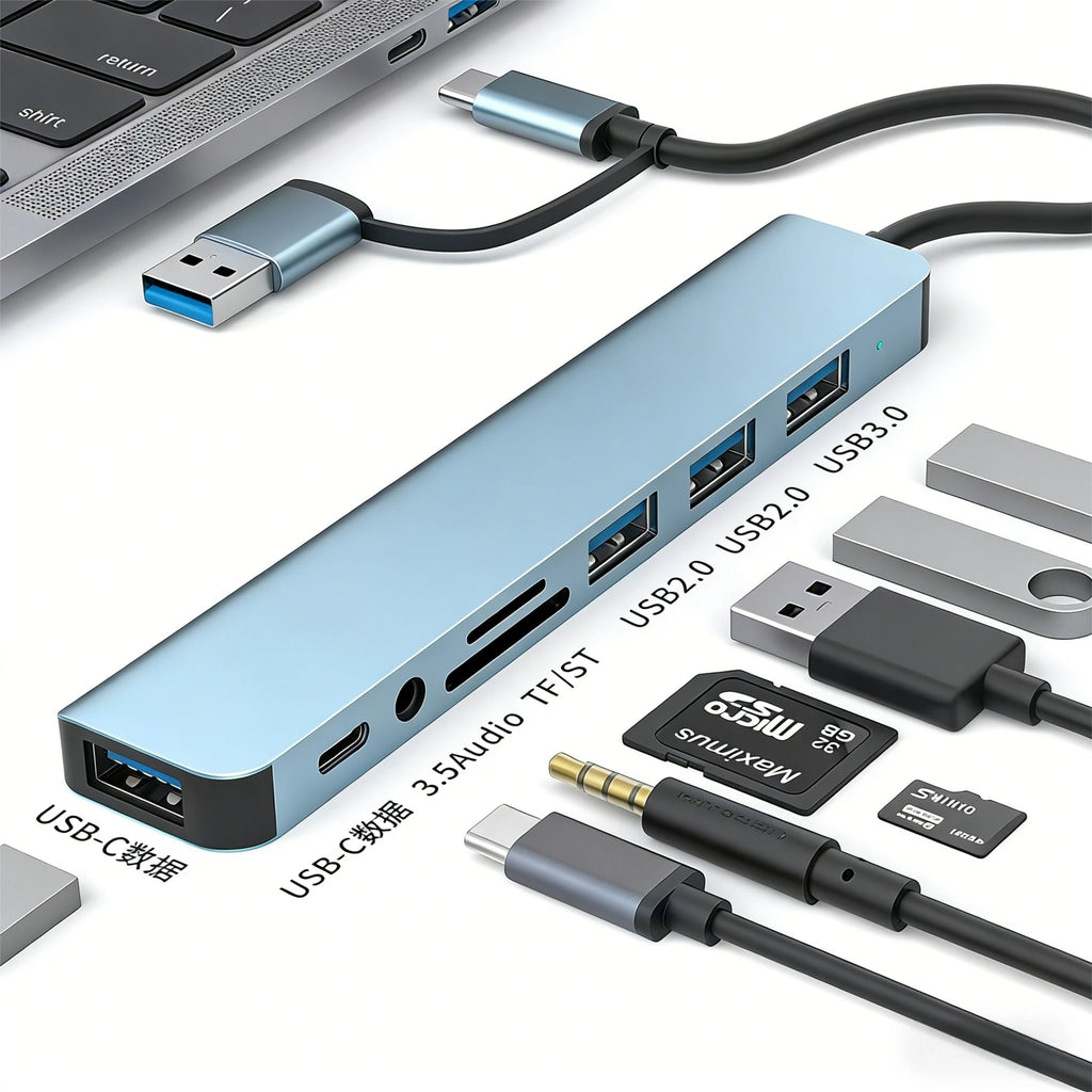 Must-Have USB C Hub 8-in-1 | Works with MacBook, iPad & PC
