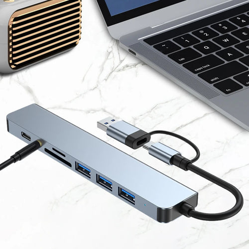 Must-Have USB C Hub 8-in-1 | Works with MacBook, iPad & PC