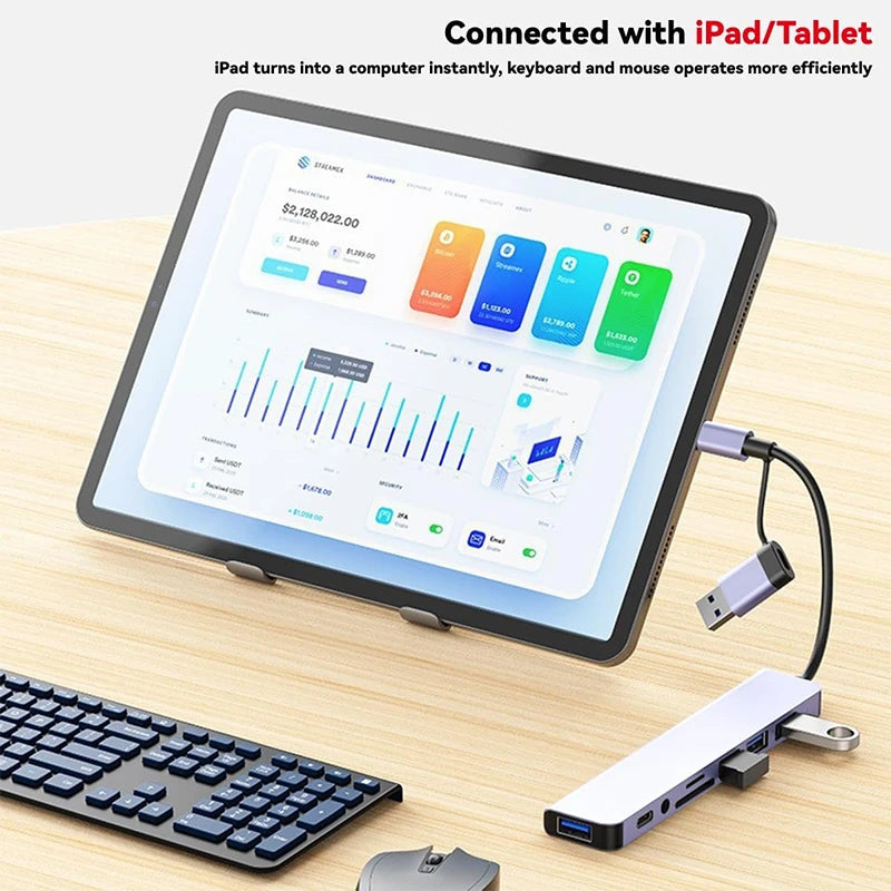 Must-Have USB C Hub 8-in-1 | Works with MacBook, iPad & PC