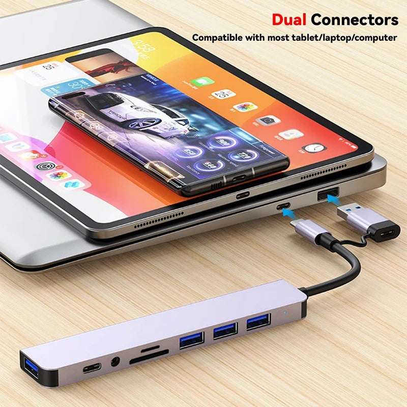 Must-Have USB C Hub 8-in-1 | Works with MacBook, iPad & PC